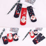 Christmas Cartoon Jacquard Cotton Women's Socks, 3 Sets - MekMart