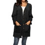 Long Sleeve V-neck Buttons Pockets Coats