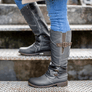 ðWomen's Vintage Leather Zipper High Boots
