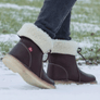 Comfy Soft Fur-Lined Leather Casual Round Toe Mid-Calf Boots