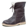 Womens Leather Booties Winter Snow Casual Boots
