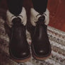 Womens Leather Booties Winter Snow Casual Boots