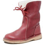 Womens Leather Booties Winter Snow Casual Boots