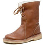 Womens Leather Booties Winter Snow Casual Boots