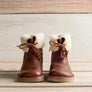 Womens Leather Booties Winter Snow Casual Boots