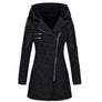 Women Winter Long Sleeve Fleece Hooded Zipper Coats