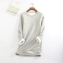 2020 Women Thick Fleece Sweatshirt Velvet Warm Solid O-neck Underwear Blouse