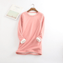 2020 Women Thick Fleece Sweatshirt Velvet Warm Solid O-neck Underwear Blouse