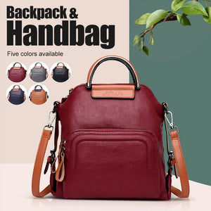 Dual-use Leather Backpack & Handbag - MekMart