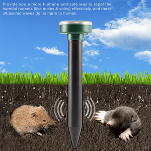 Solar Powered Ultrasonic Sonic Mouse Mole Pest Rodent Repeller