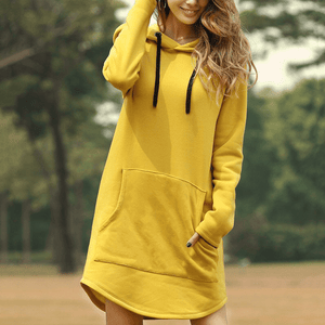 2020 Long-sleeve Hoodie solid color sweater with loose pockets