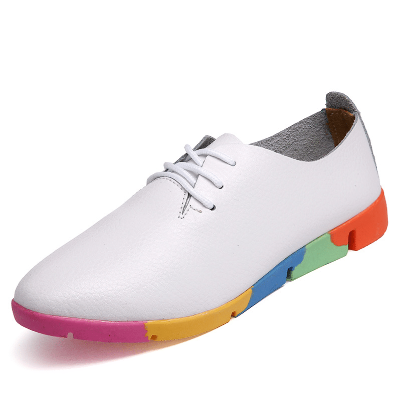 2020 Women's Breathable Genuine Leather Flats Shoes