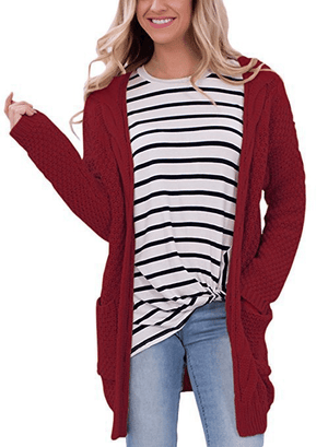 Women's Boho Long Sleeve Open Front Warm Cardigans Sweater Blouses