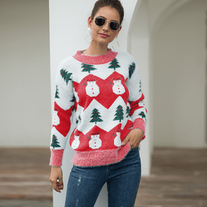2020 Women Christmas Loose Knitted Sweater Pullovers