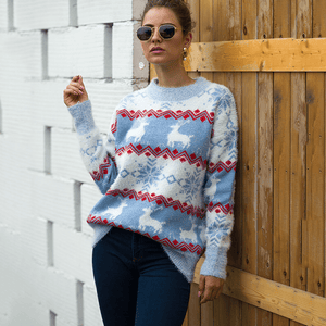 2020 Women Christmas Loose Knitted Sweater Pullovers