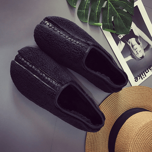 WOMEN SOFT CURLY PLUSH SLIP ON WARM LOAFERS