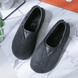WOMEN SOFT CURLY PLUSH SLIP ON WARM LOAFERS