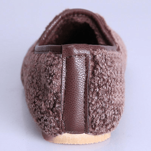 WOMEN SOFT CURLY PLUSH SLIP ON WARM LOAFERS