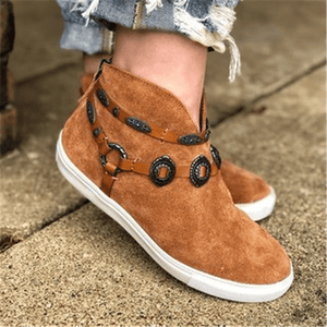 Women's Closed Toe Fabric Flat Heel Sneakers