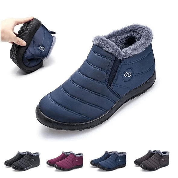 WOMEN COMFY WATERPROOF WOOL ANKLE BOOTS