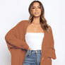 2020 Women's Loose Solid Color Pocket Sweater Cardigan