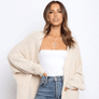 2020 Women's Loose Solid Color Pocket Sweater Cardigan