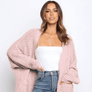 2020 Women's Loose Solid Color Pocket Sweater Cardigan