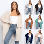 2020 Women's Loose Solid Color Pocket Sweater Cardigan