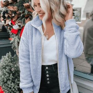2020 Women's Long Sleeve Collarless Zipper Coats