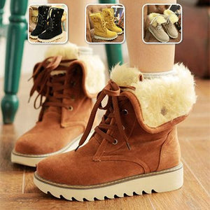 Women Comfy Warm Waterproof Wool Snow Ankle Boots