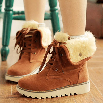 Women Comfy Warm Waterproof Wool Snow Ankle Boots