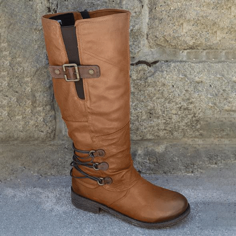 💝Women's Vintage Leather Zipper High Boots