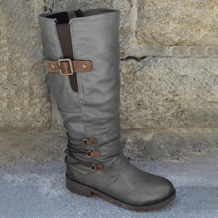 💝Women's Vintage Leather Zipper High Boots