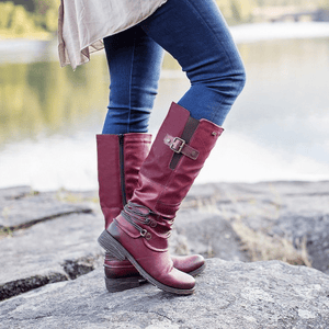 💝Women's Vintage Leather Zipper High Boots