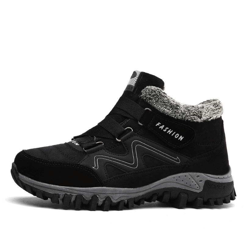 Women's winter thermal villi leather platform fashion high top boots
