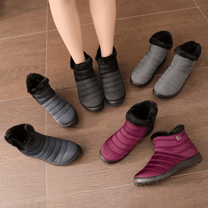 Women Winter Anti-Slip Fur Lined Waterproof Zipper Outdoor Booties