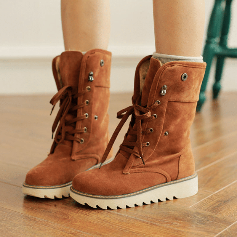 Women Comfy Warm Waterproof Wool Snow Ankle Boots