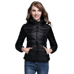 Long Sleeve Hooded Lightweight Zipper Parkas