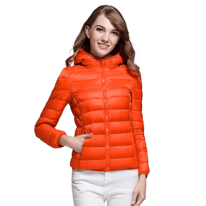 Long Sleeve Hooded Lightweight Zipper Parkas