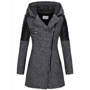 Women Winter Long Sleeve Fleece Hooded Zipper Coats