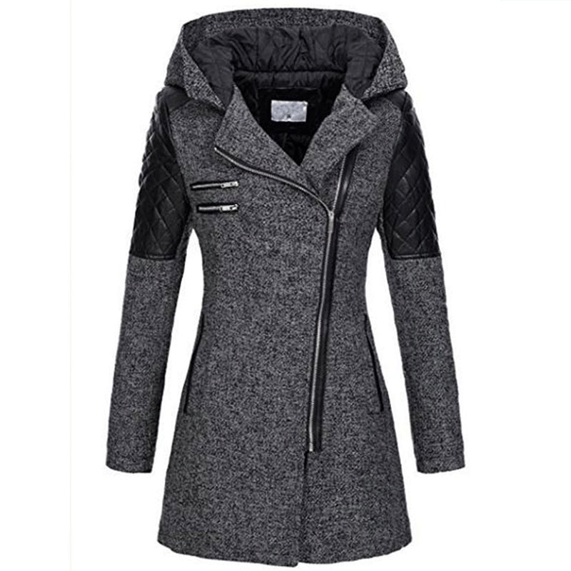 Women Winter Long Sleeve Fleece Hooded Zipper Coats