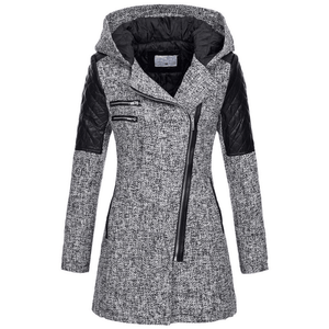 Women Winter Long Sleeve Fleece Hooded Zipper Coats