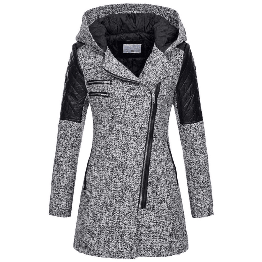 Women Winter Long Sleeve Fleece Hooded Zipper Coats