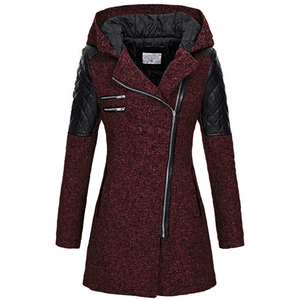 Women Winter Long Sleeve Fleece Hooded Zipper Coats