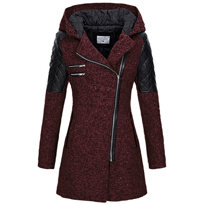 Women Winter Long Sleeve Fleece Hooded Zipper Coats