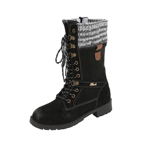 Women's Lace-up Mid-Calf Boots Low Heel Boots