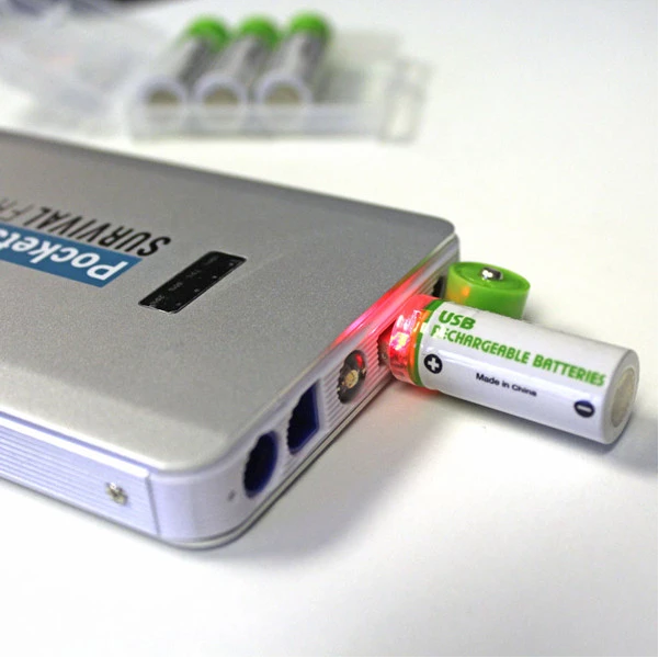 USB Rechargeable AA Battery 1450mAh/PC  2PCs Per Pack - MekMart