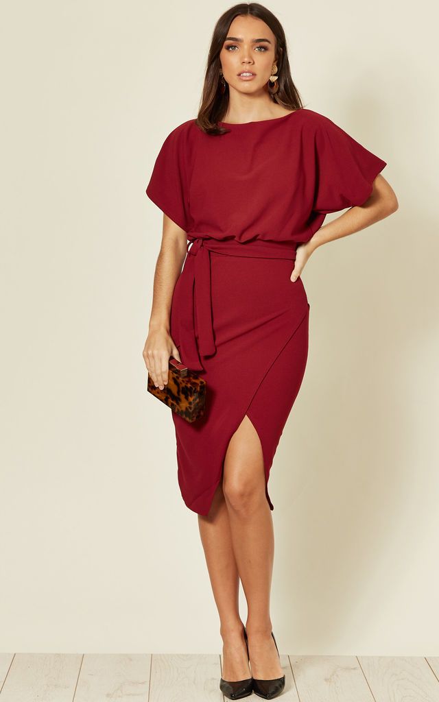 Wrap Front Batwing Dress