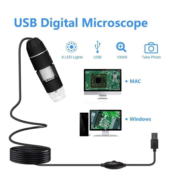 Domom® USB Digital Microscope LED PC-Connectable Digital - MekMart