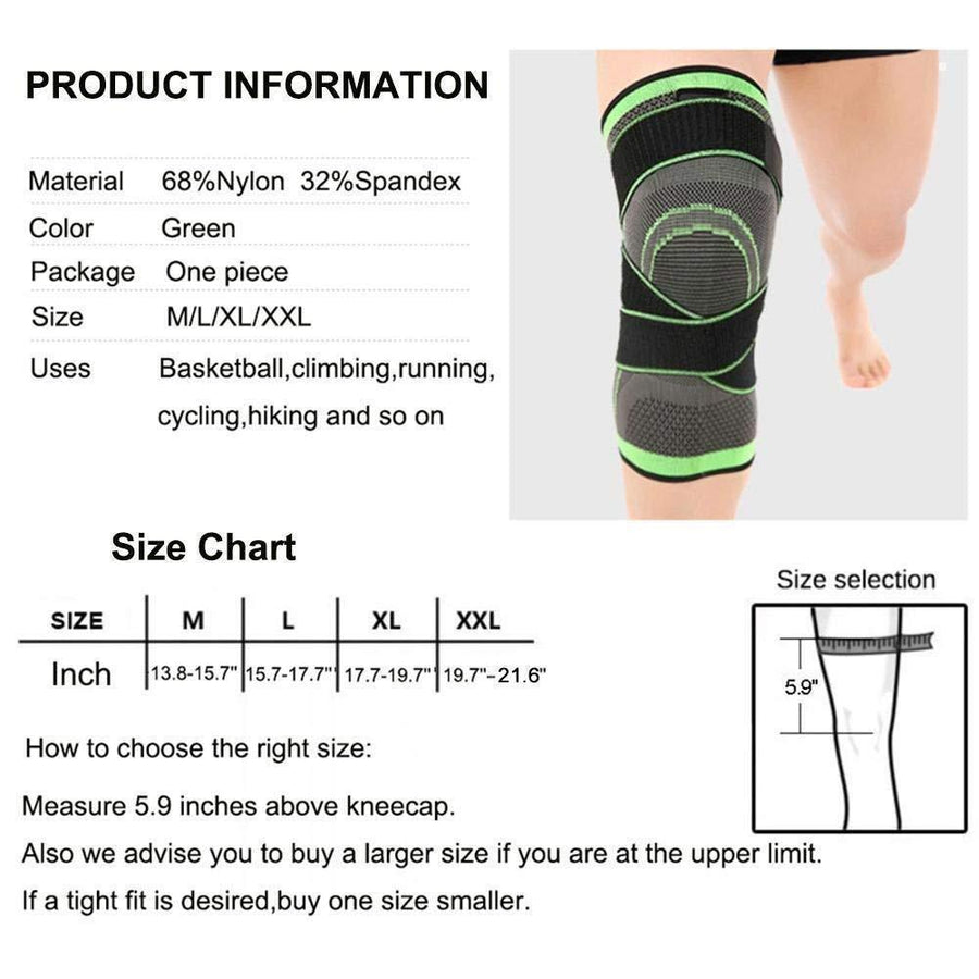 3D Adjustable Knee Brace For Pain Relief (Single) - MekMart